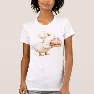 Watercolor Baby White Goose Birthday Party Cute T-Shirt