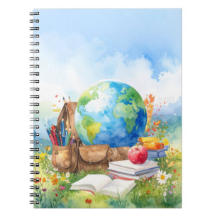 Watercolor Back to School Notebook