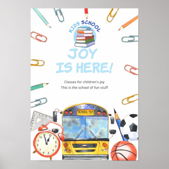 Watercolor Back to School Poster  (Front)