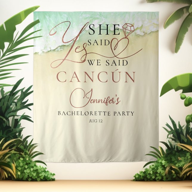 Watercolor Backdrops | Beach Bachelorette Party  Tapestry (Creator Uploaded)