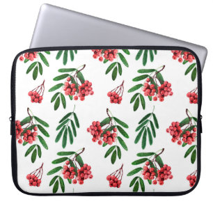 Watercolor background autumn bright rowan laptop sleeve