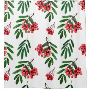 Watercolor background autumn bright rowan shower curtain