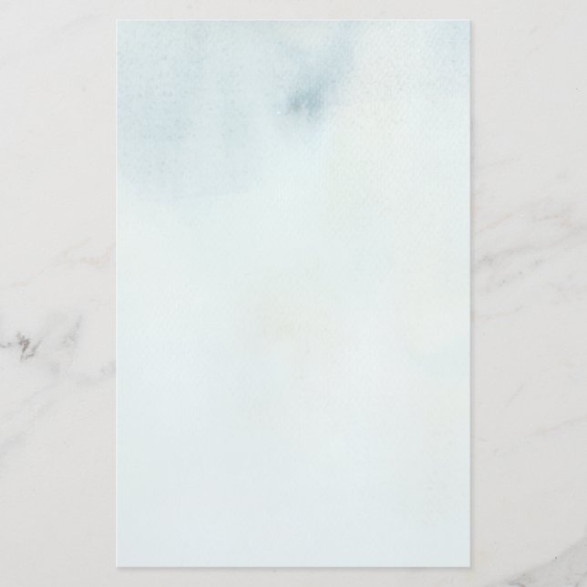 watercolor background in pastel blue and yellow stationery (Front)