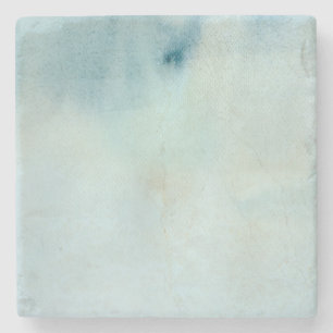 watercolor background in pastel blue and yellow stone coaster