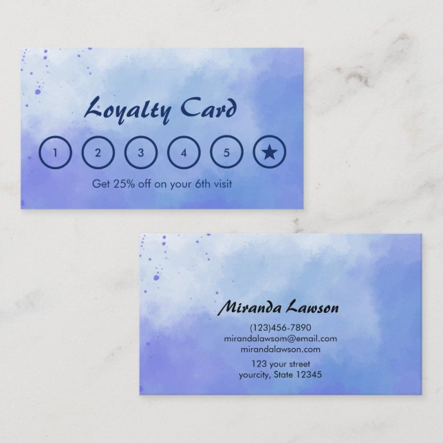 Watercolor background Loyalty card (Front/Back)