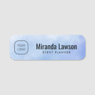 Watercolor background  name tag