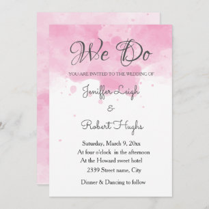 Watercolor background Romantic wedding Invitation