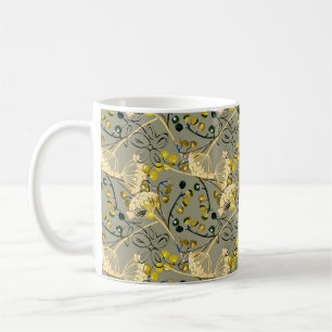 Watercolor background, seamless pattern coffee mug