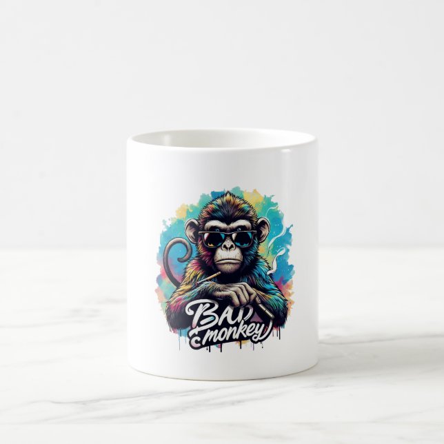 Watercolor Bad Monkey Mug (Center)