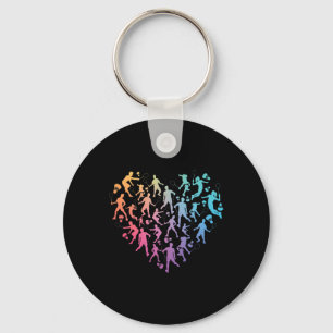 Watercolor Badminton Player Team Shuttle Lovers Fo Key Ring