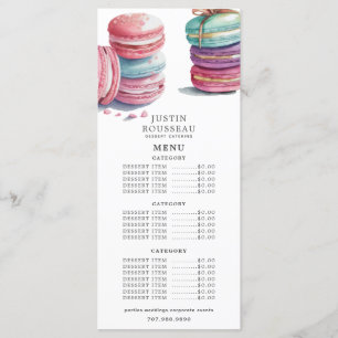 Watercolor Baker Bakery Pastry Chef  Menu