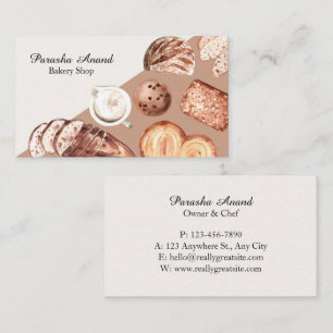 Watercolor Bakery Business Card