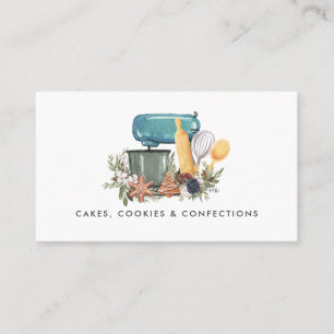 Watercolor Bakery Logo Floral Business Card