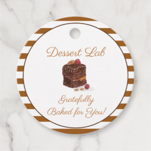Watercolor Bakery Sweets Brownie Gratefully Baked  Favour Tags