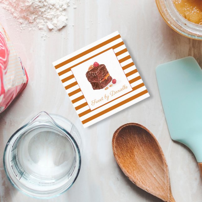 Watercolor Bakery Sweets Square Business Card (Creator Uploaded)