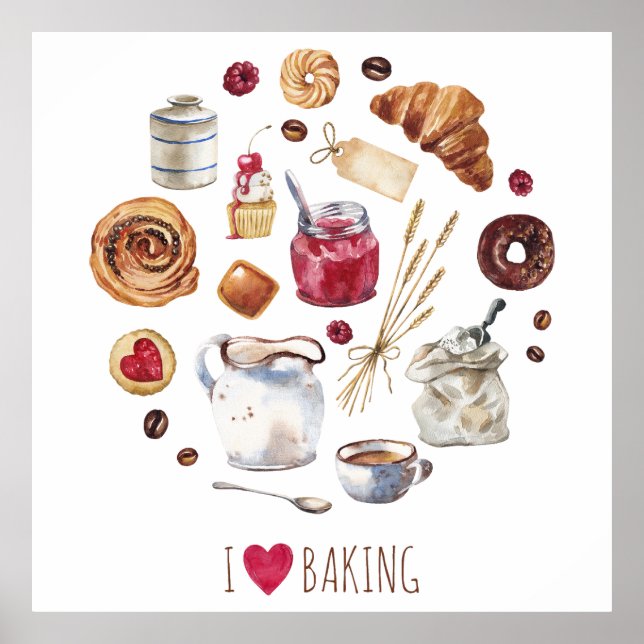 Watercolor Baking Poster (Front)