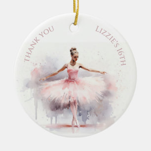 Watercolor Ballerina Ceramic Ornament