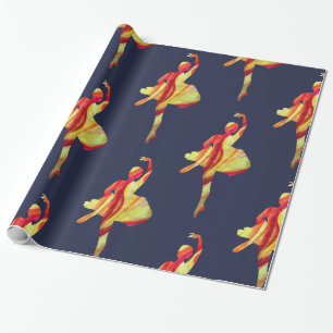 Watercolor Ballerina Silhouette Wrapping Paper