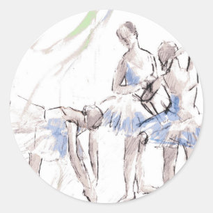 Watercolor Ballet Dancing Ballerina Classic Round Sticker