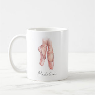 Watercolor Ballet Shoes Personalised Coffee Mug