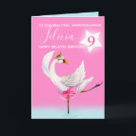 Watercolor ballet swan granddaughter 8th birthday card<br><div class="desc">Watercolor whimsy swan personalized name and age birthday card. Personalize with your own name and age, reads To our beautiful granddaughter Felicia 8 and message inside reads we hope you have a wonderful day! Pretty shades of pink, aqua blue, and white. Other matching dancing ballerina swan items available. An original...</div>