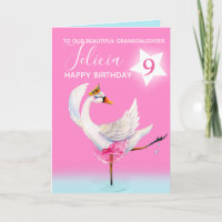 Watercolor ballet swan granddaughter 9th birthday