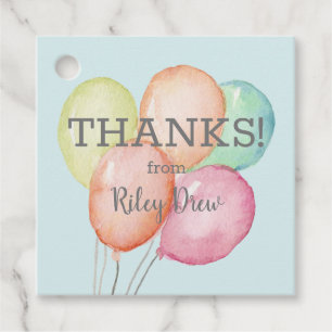 Watercolor Balloon Bunch Thank You Favour Tags