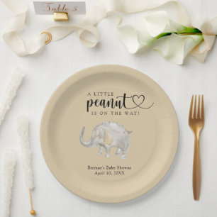 Watercolor balloon elephant  paper plate