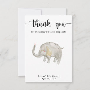 Watercolor balloon elephant thank you card