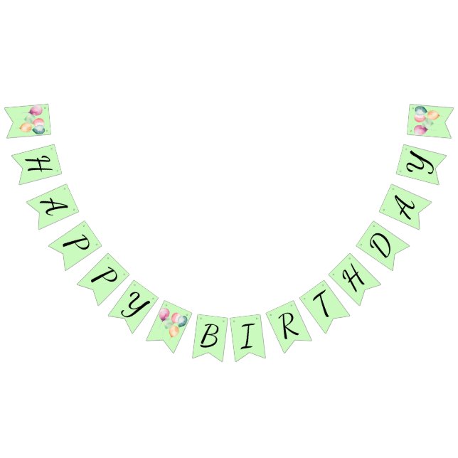 Watercolor Balloons Birthday Party Bunting (All)