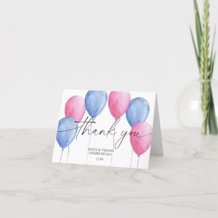 Watercolor Balloons Thank you gender reveal