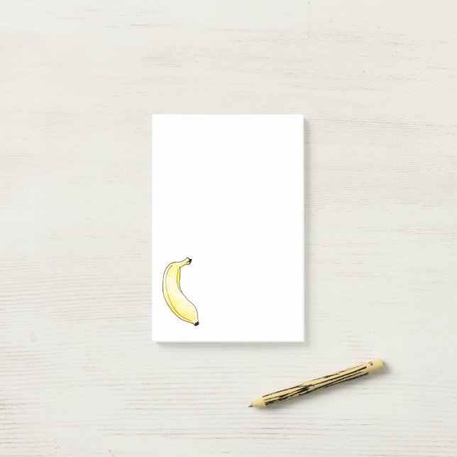 watercolor banana post-it notes (On Desk)