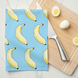 watercolor banana tea towel