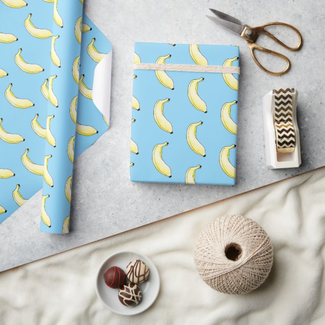 watercolor banana wrapping paper (Crafts)