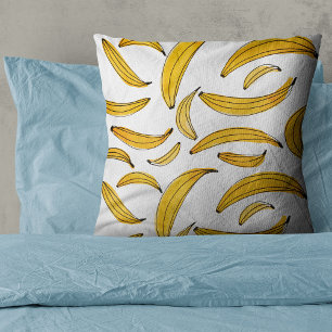 Watercolor bananas - yellow cushion