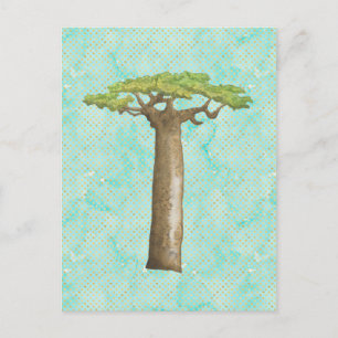 Watercolor Baobab Tree Postcard
