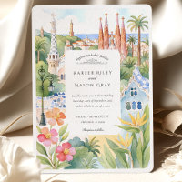 Watercolor Barcelona Destination Wedding