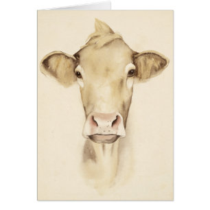 Watercolor Barn Animals Cow
