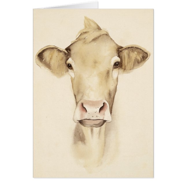 Watercolor Barn Animals | Cow (Front)