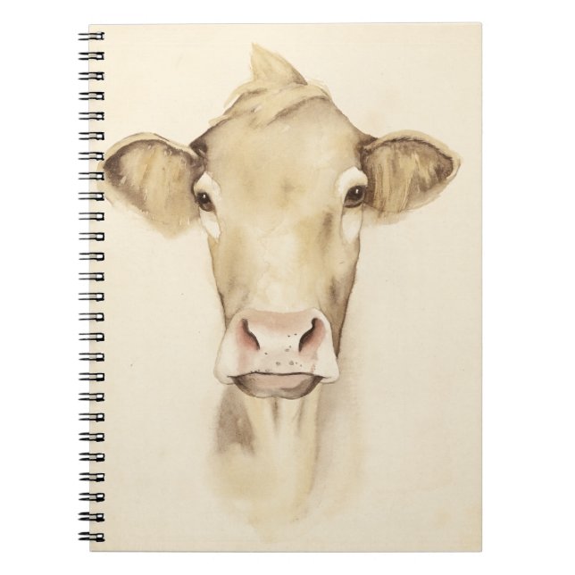 Watercolor Barn Animals | Cow Notebook (Front)