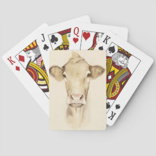 Watercolor Barn Animals   Cow Playing Cards