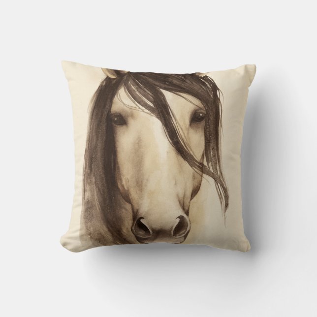 Watercolor Barn Animals | Horse Cushion (Front)