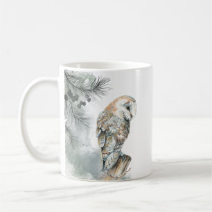 Watercolor Barn Owl Bird Nature Wildlife Art Coffee Mug