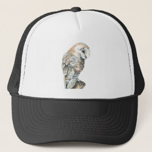 Watercolor Barn Owl Bird Nature Wildlife Art Trucker Hat