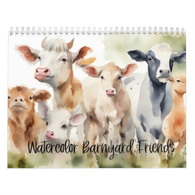 Watercolor Barnyard Friends Calendar (Cover)
