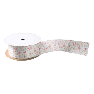Watercolor Baseball Satin Ribbon