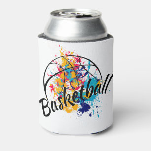 Watercolor Basketball Can Cooler