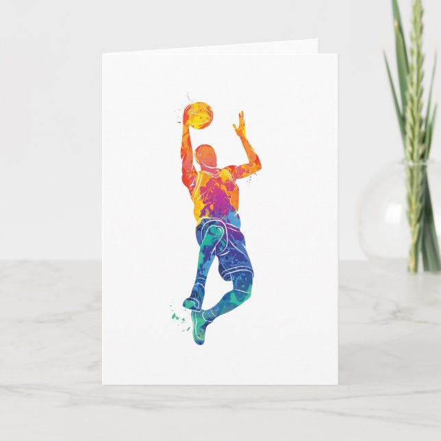 Watercolor Basketball Card (Front)