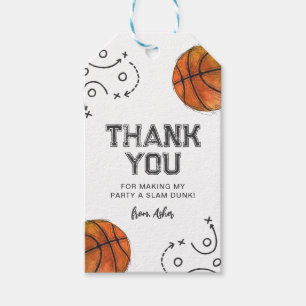Watercolor Basketball Favour Tags