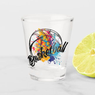 Watercolor Basketball Shot Glass